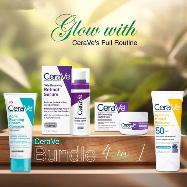 Cerave 4 In 1 Skincare Kit Night Cream Health & Beauty Royal Bazaar 