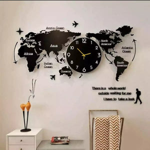 3d Digital World Map Wall Clock